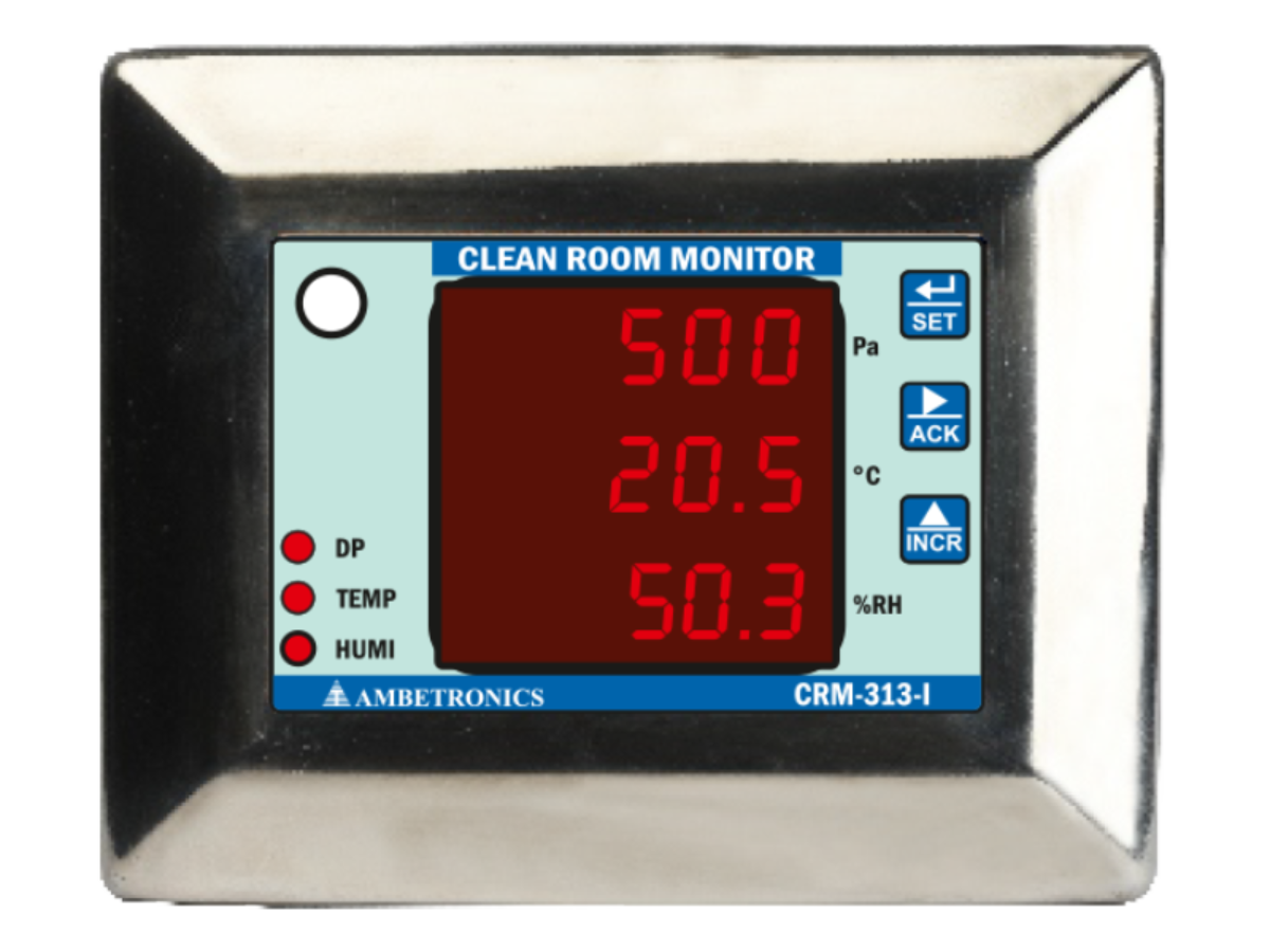 24 VDC Clean Room Temperature and Humidity Monitor, Model Number: CRM-212